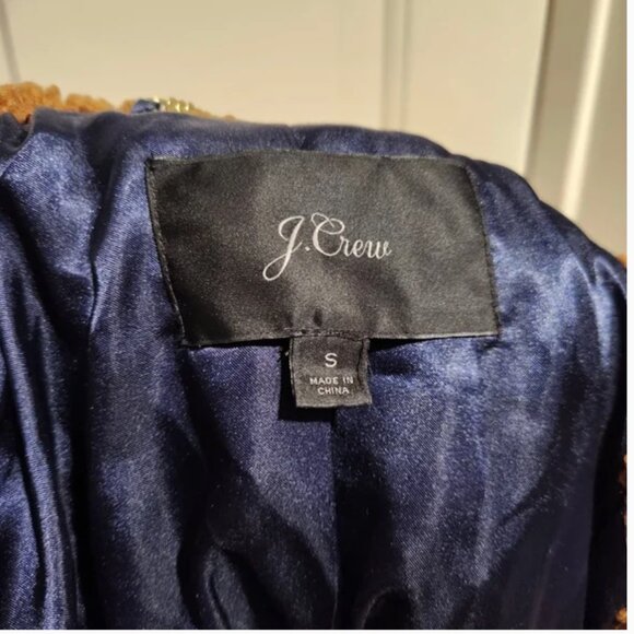 J. Crew Teddy Sherpa Coat Brown Long Cozy Winter Fall Coat Small - Picture 12 of 15